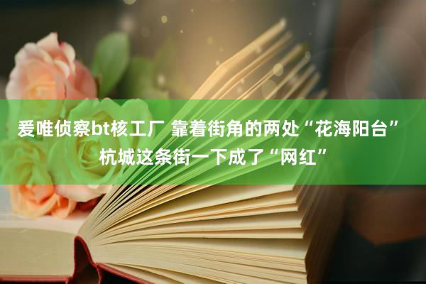 爰唯侦察bt核工厂 靠着街角的两处“花海阳台” 杭城这条街一下成了“网红”